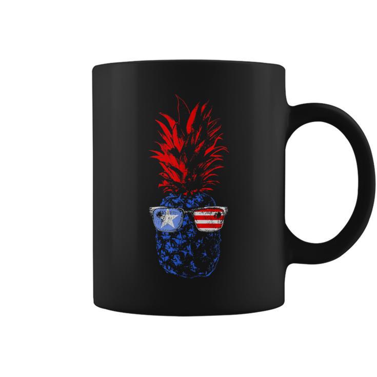 Pineapple Fruit Cool American Us Flag 4Th Of July Hawaiian Coffee Mug