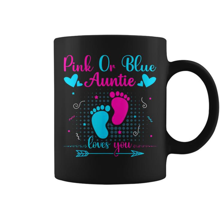 Pink Or Blue Auntie Loves You Cute Gender Reveal Party Baby Coffee Mug
