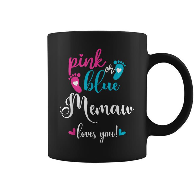 Pink Or Blue Memaw Loves You Gender Reveal Baby Announcement Coffee Mug