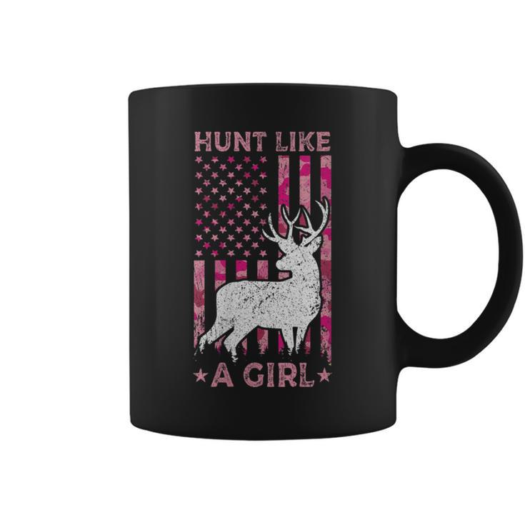 Pink Camo Usa Flag Patriotic Deer Hunting Hunt Like A Girl Coffee Mug