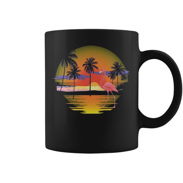Pink Flamingo Sun Set At Beach Classic For Coffee Mug