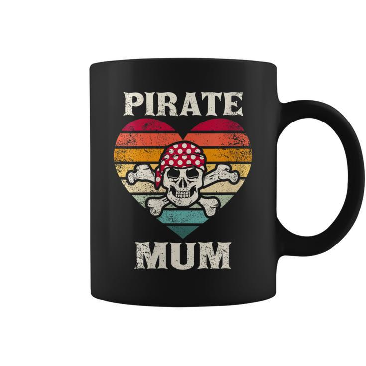 Pirate Mum Heart Vintage Skull Heart Coffee Mug