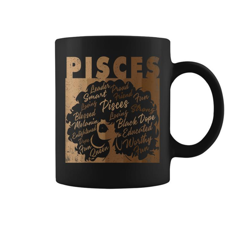 Pisces Girl African American Melanin Birthday Coffee Mug