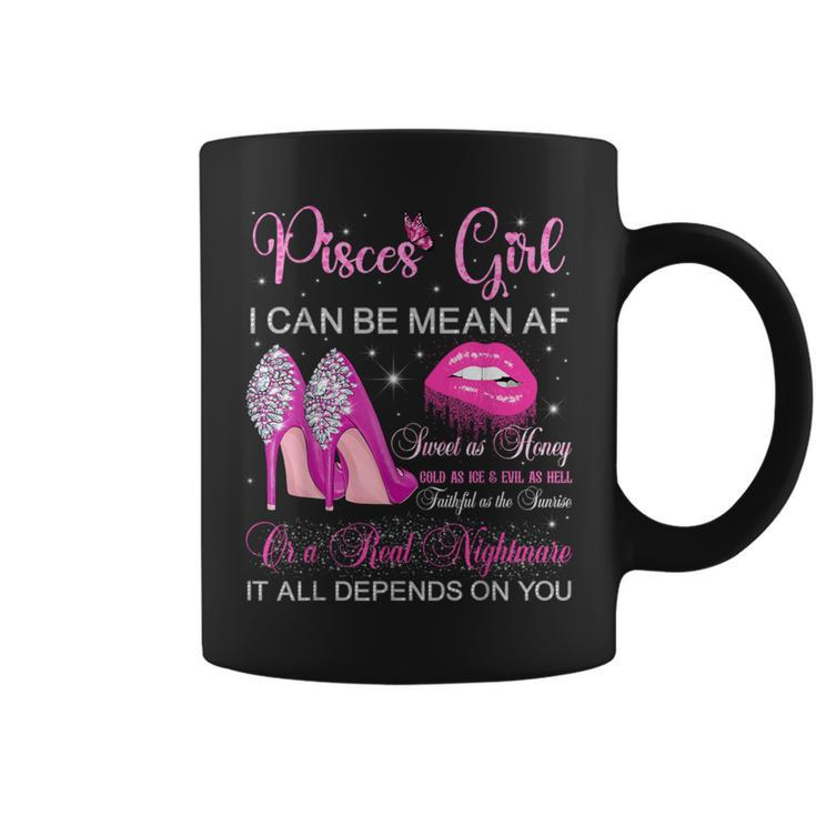 Pisces Girl Birthday High Heels Dripping Lips Women Coffee Mug