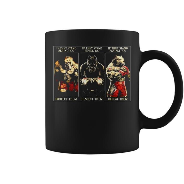 Pitbull Boxing Protect Respect Defeat Coffee Mug