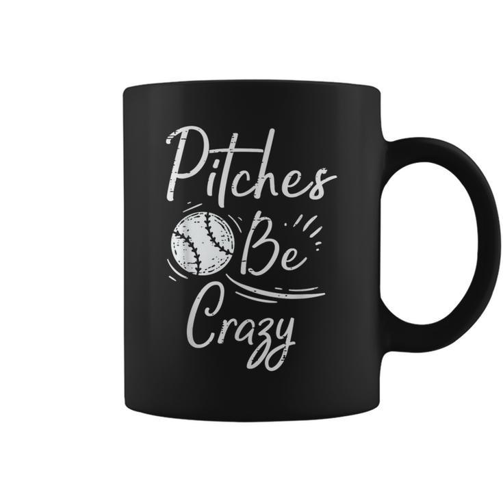 Pitches Be Crazy Baseball Sports Player Boys Coffee Mug