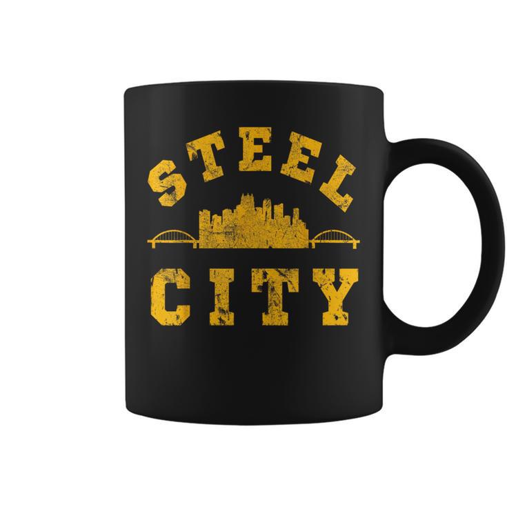 Pittsburgh Sl City Skyline Bridges 412 Home Vintage Coffee Mug