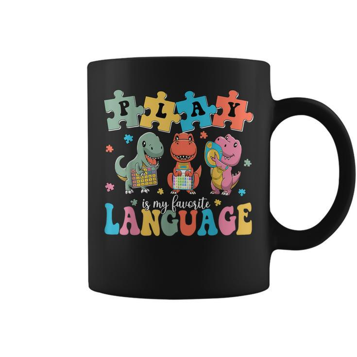 Play Is My Favorite Language Dinosaurs Speech Therapy Slp Coffee Mug