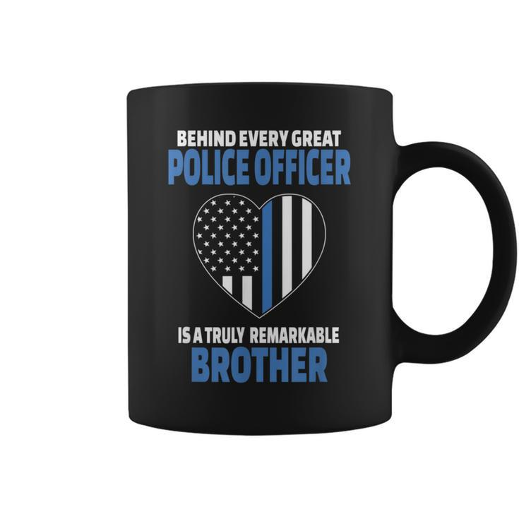 Police Officer Brother Cute Heart Flag Coffee Mug