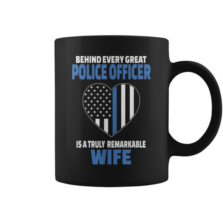 Police Officer Wife Cute Heart Flag Coffee Mug