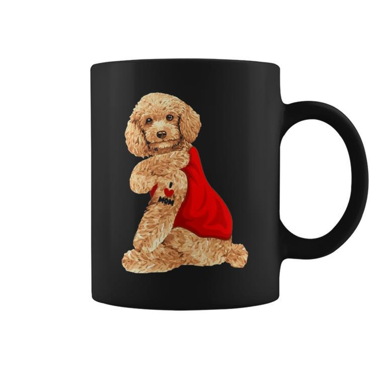 Poodle Dog I Love Mom Tattoo Lover Coffee Mug