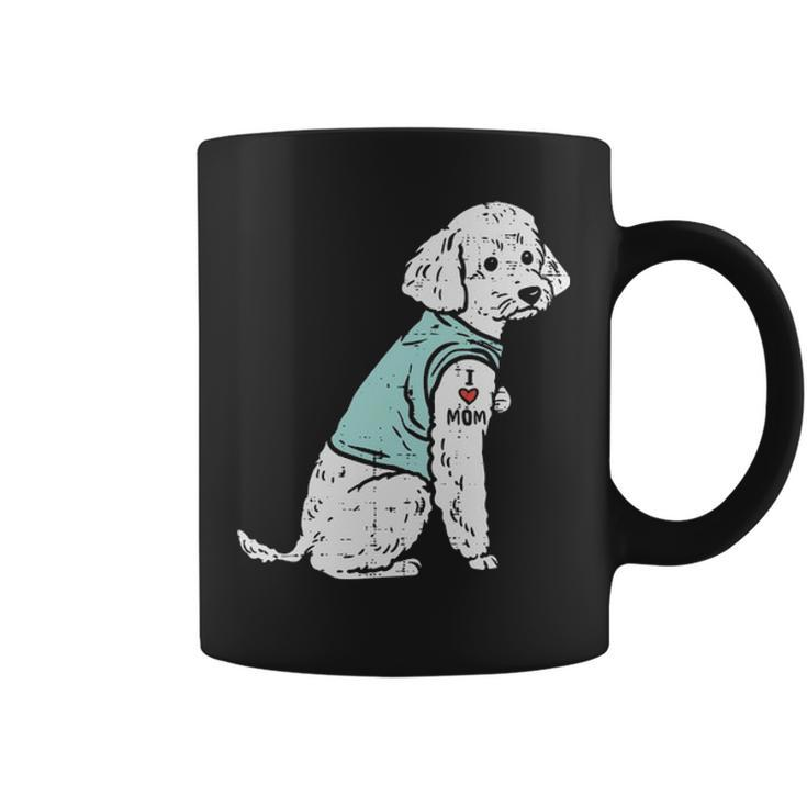 Poodle I Love Mom Tattoo Cute Pet Dog Owner Lover Coffee Mug