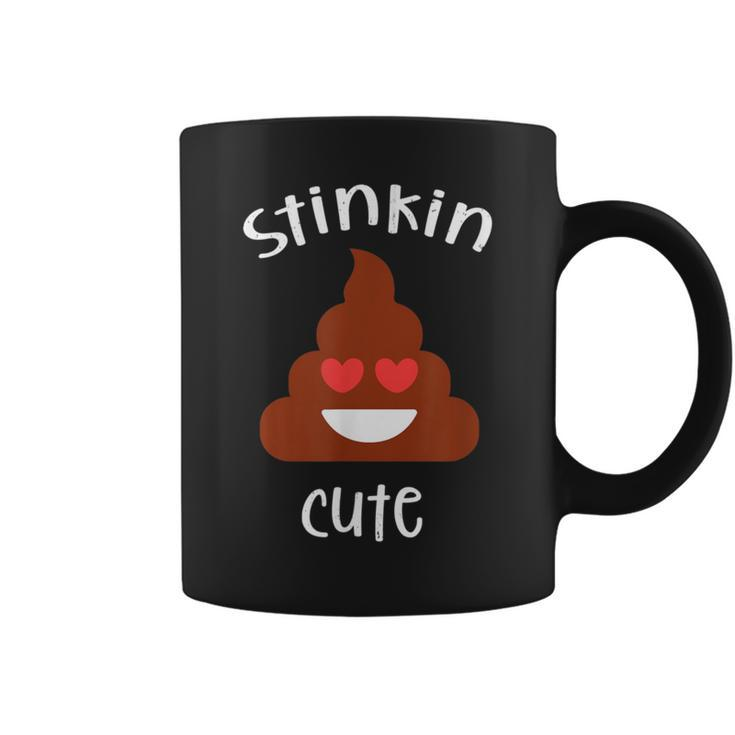 Poop Emoticon Stinkin Cute Valentine's Day Girls Vintage Coffee Mug