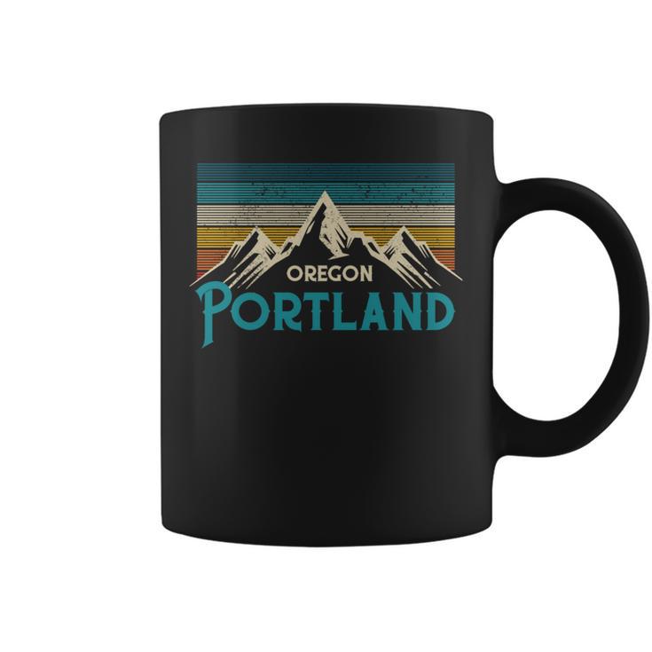 Portland Oregon Vintage Mountains Souvenir Coffee Mug