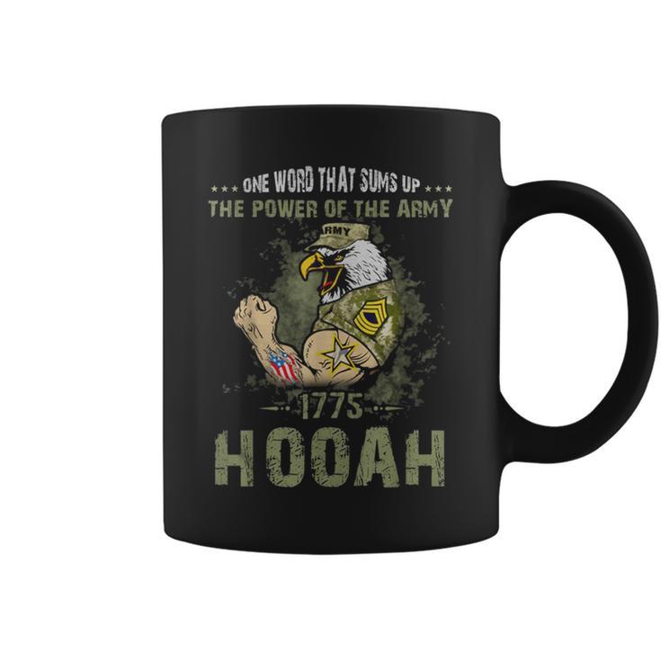 Power Of The Army Hooah Veteran Pride Military Coffee Mug