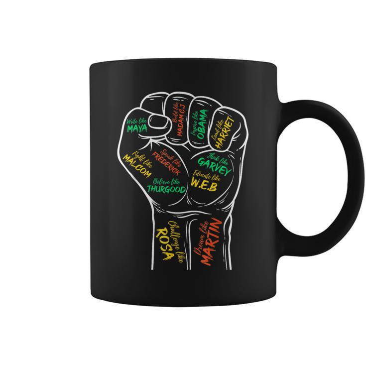 Power Fist Hand Inspiring Black Leaders Black History Coffee Mug