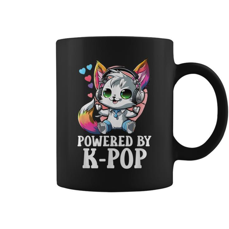 Powered By Kpop Items Bias Raccoon Merch K-Pop Merchandise Coffee Mug