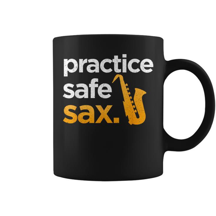 Practice Safe Sax Saxophone Musician Band Joke Coffee Mug