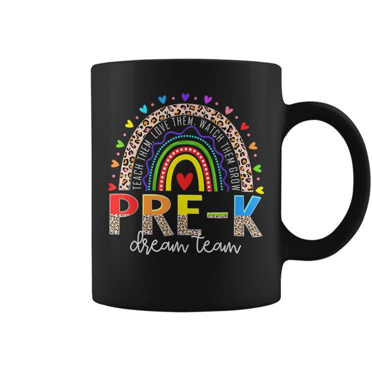 Prek Dream Team Leopard Rainbow Teacher Squad Back To School Coffee Mug