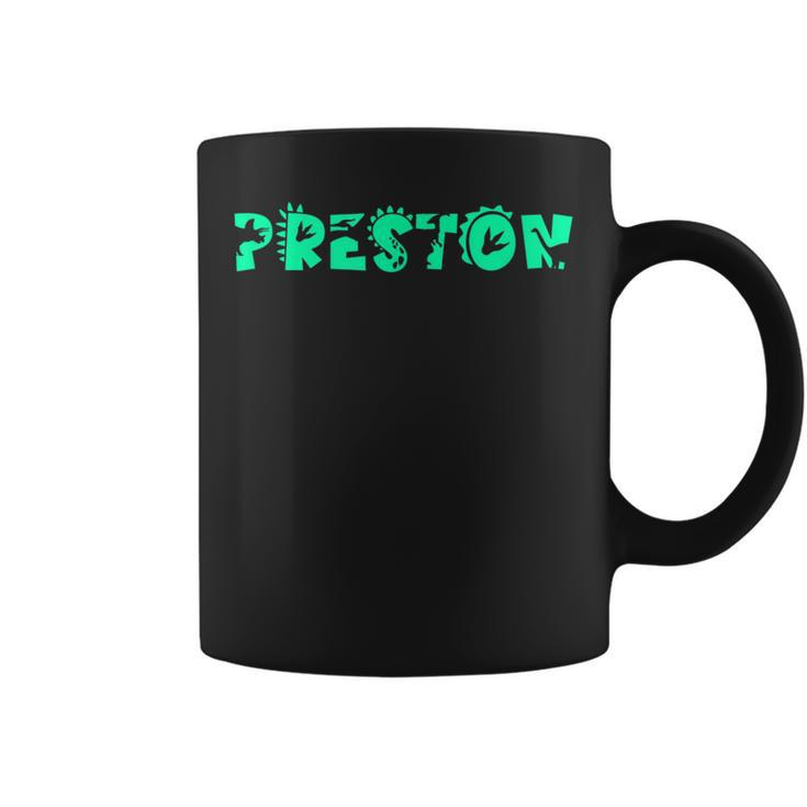 Preston Personalized Boys Dinosaur T Rex Cute Custom Coffee Mug