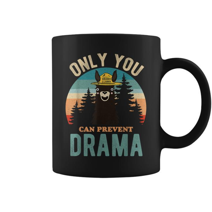 Only You Can Prevent Drama Vintage Llama Graphic Coffee Mug