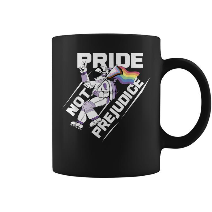 Pride Not Prejudice Astronaut Lgbtq Flag Gay Pride Coffee Mug