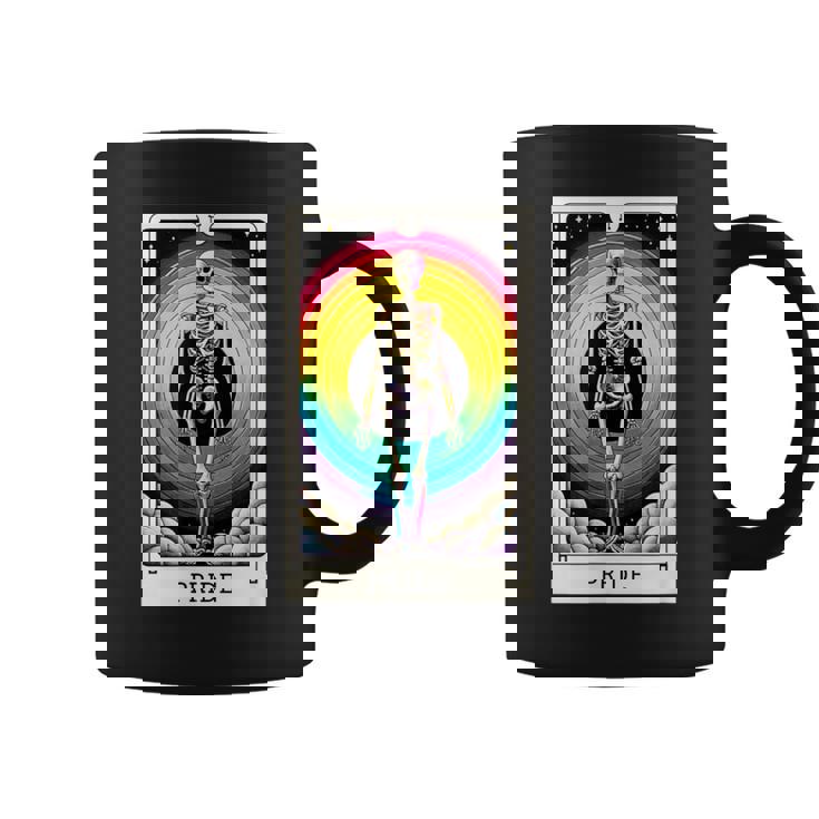 Pride Rainbow Tarot Card Skeleton Coffee Mug