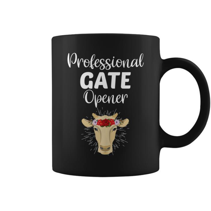 Professional Gate Opener Cow Lover Heifer Joke Coffee Mug