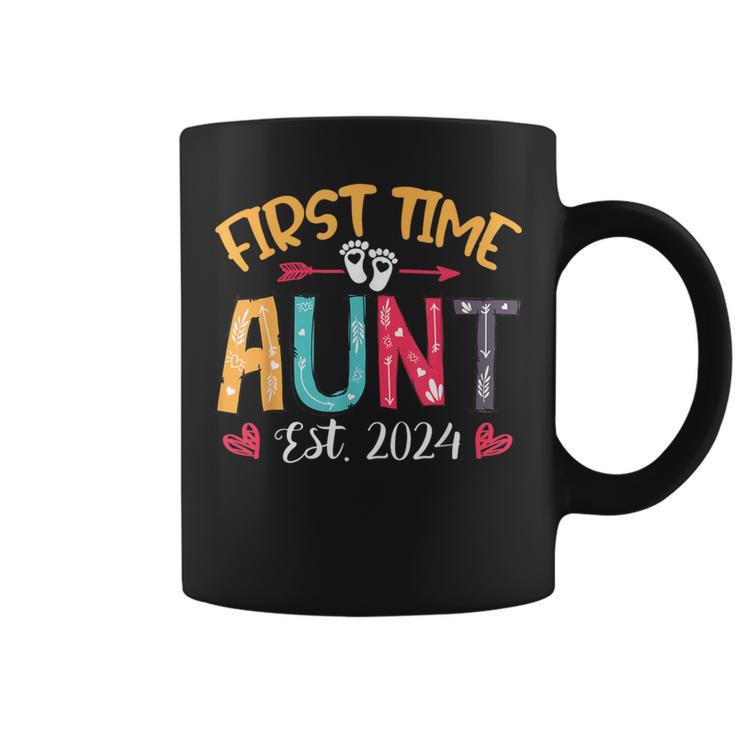 Promoted To Auntie Est 2024 Cute First Time Aunt Coffee Mug