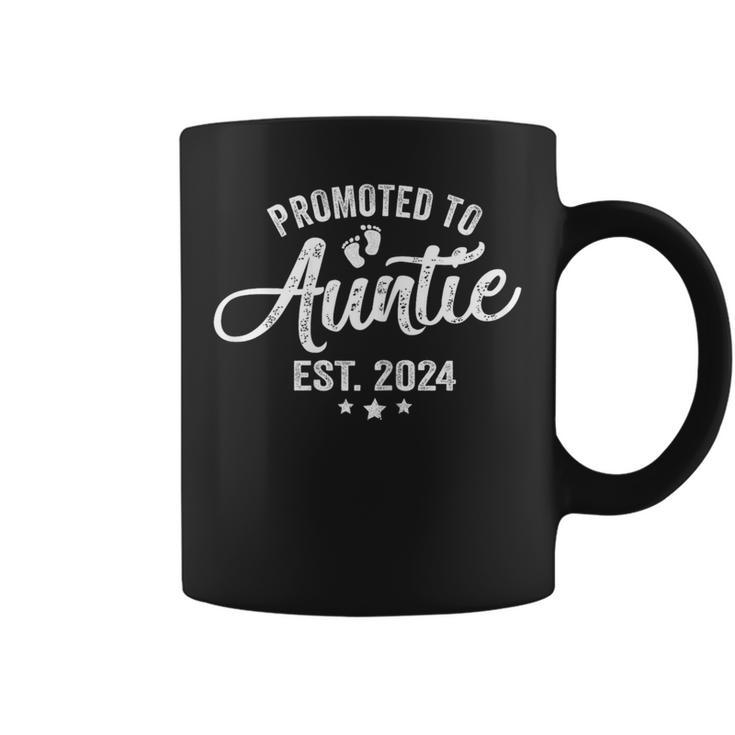 Promoted To Auntie Est 2024 Soon To Be New Aunt Baby Reveal Coffee Mug