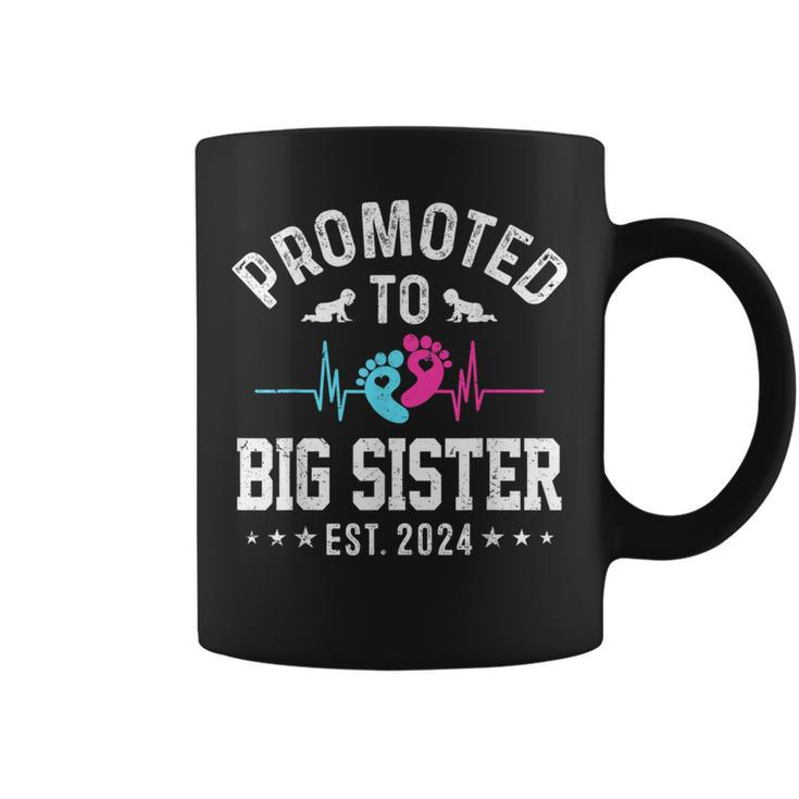 Promoted To Big Sister Est 2024 First Time New Big Sister Coffee Mug