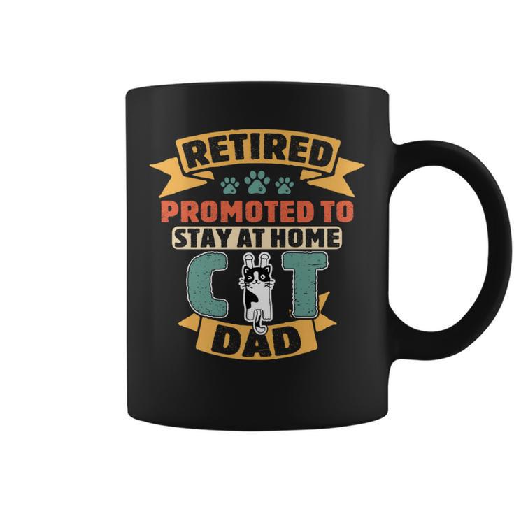 Promoted To Cat Dad Retirement Cats Owner And Lovers Coffee Mug