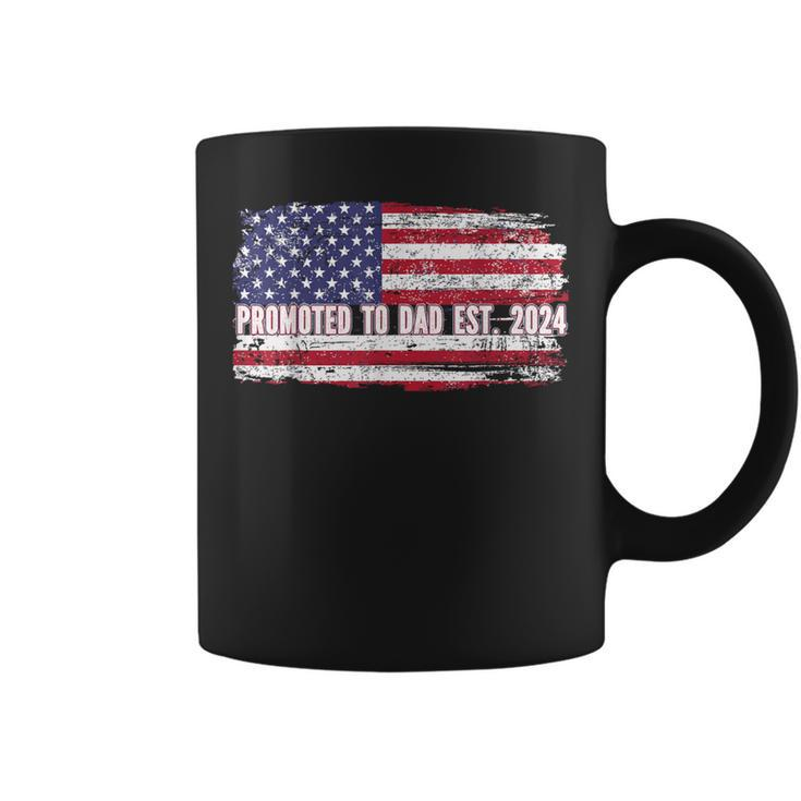 Promoted To Dad Est 2024 Daddy Love Expect Baby Father's Day Coffee Mug