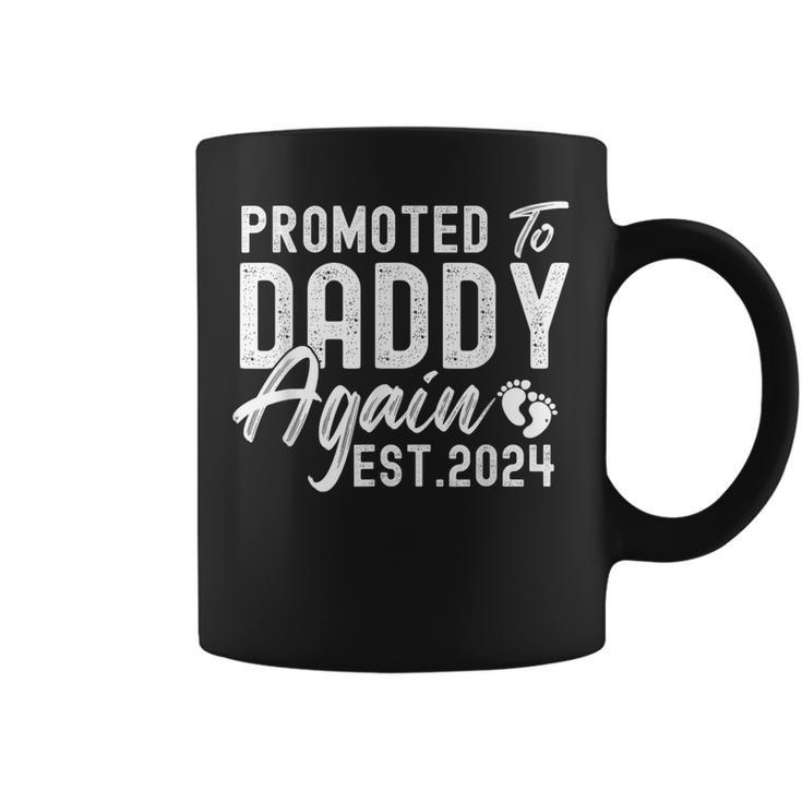 Promoted To Daddy Again 2024 Soon To Be Dad Again New Daddy Coffee Mug