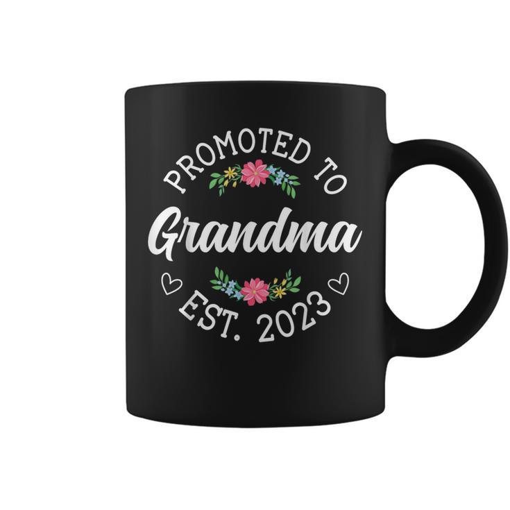 Promoted To Grandma Est 2023 Floral New Grandma Coffee Mug