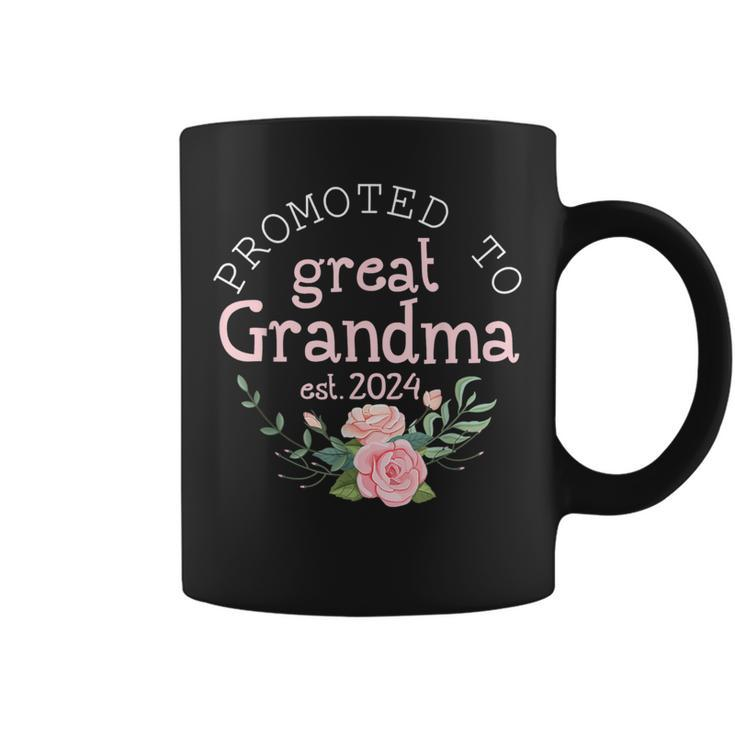 Promoted To Great Grandma Est 2024 First Time Grandma Coffee Mug