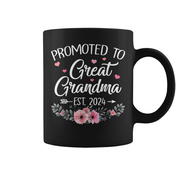 Promoted To Great Grandma Est 2024 First Time New Grandma Coffee Mug