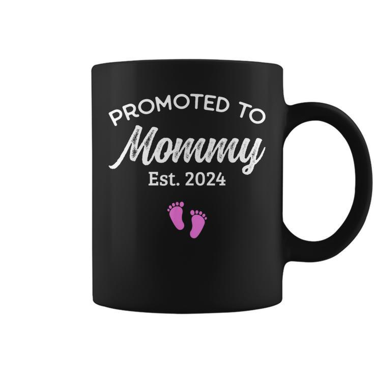 Promoted To Mommy Est 2024 New Mom Pregnancy Announcement Coffee Mug
