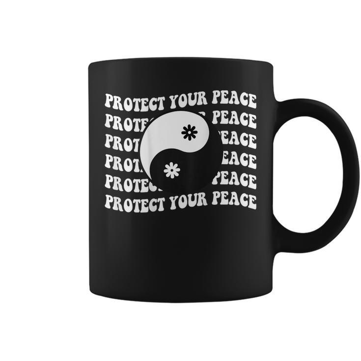 Protect Your Peace Yin Yang Aesthetic Trendy Coffee Mug