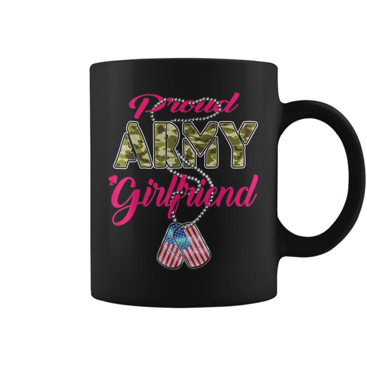 Proud Army Girlfriend Us Flag Dog Tags Pride Military Lovers Coffee Mug