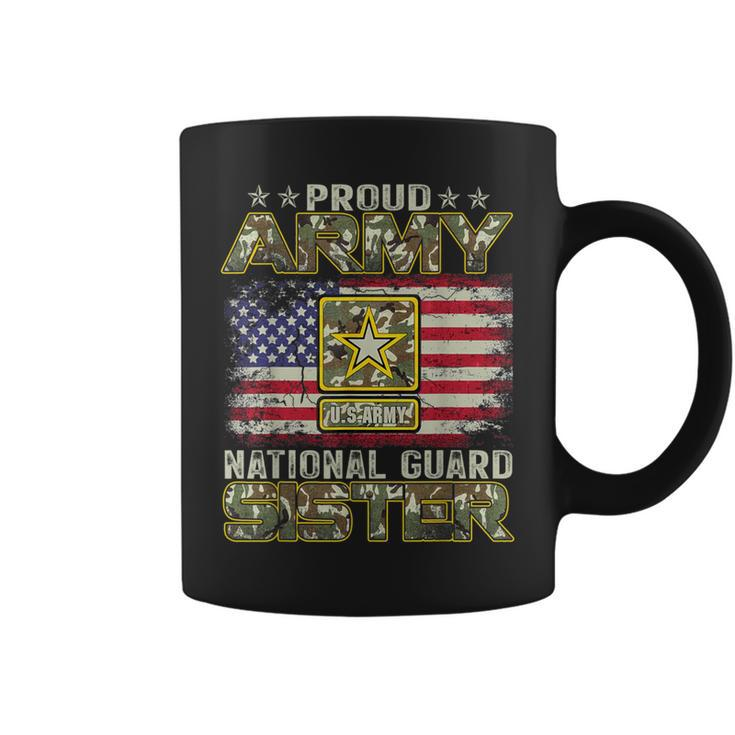 Proud Army National Guard Sister With American Flag Coffee Mug