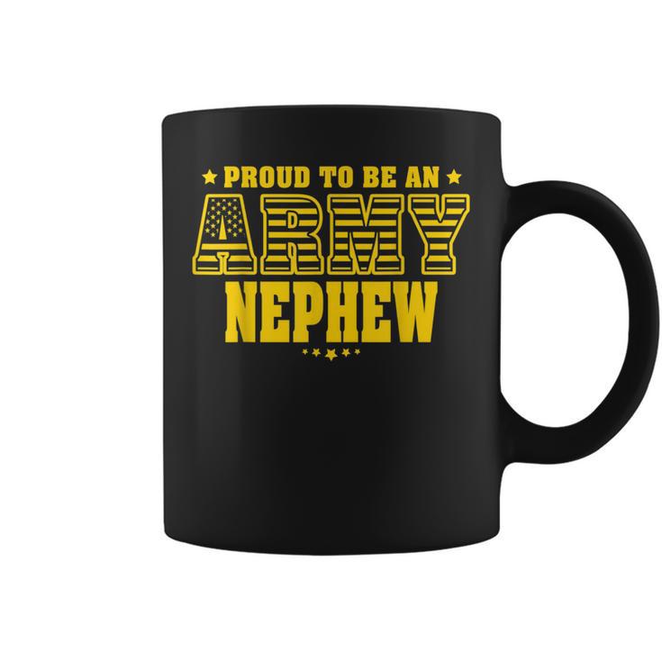 Proud To Be An Army Nephew Us Flag Pride Military Family Coffee Mug