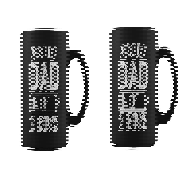 Proud Dad Of 2 Boys Daddy Of Two Sons Coffee Mug