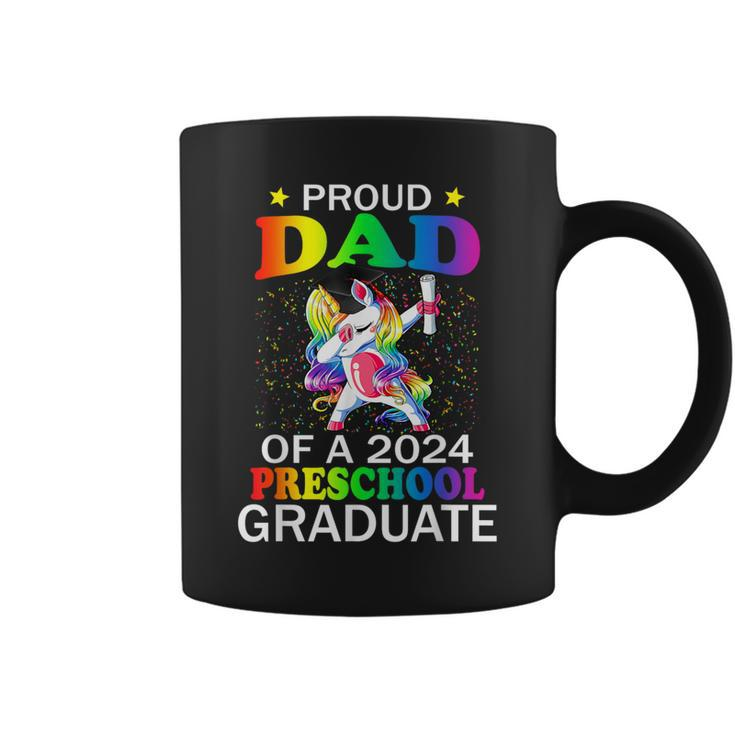 Proud Dad Of A 2024 Preschool Graduate Unicorn Dab Coffee Mug