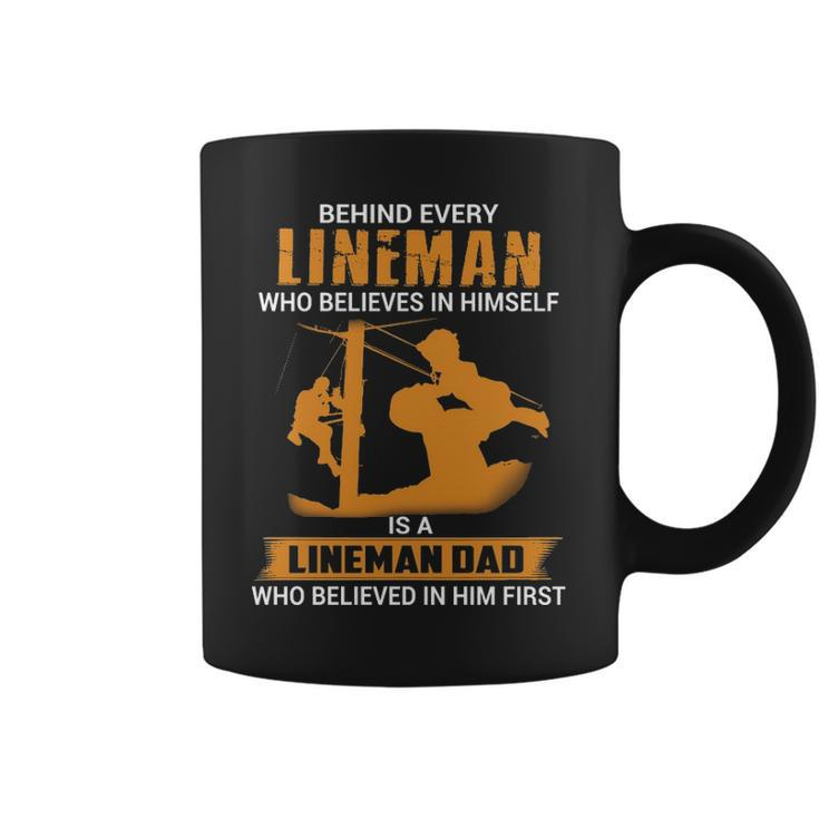 Proud Dad Of An Electrical Lineman For Fathers Day Coffee Mug