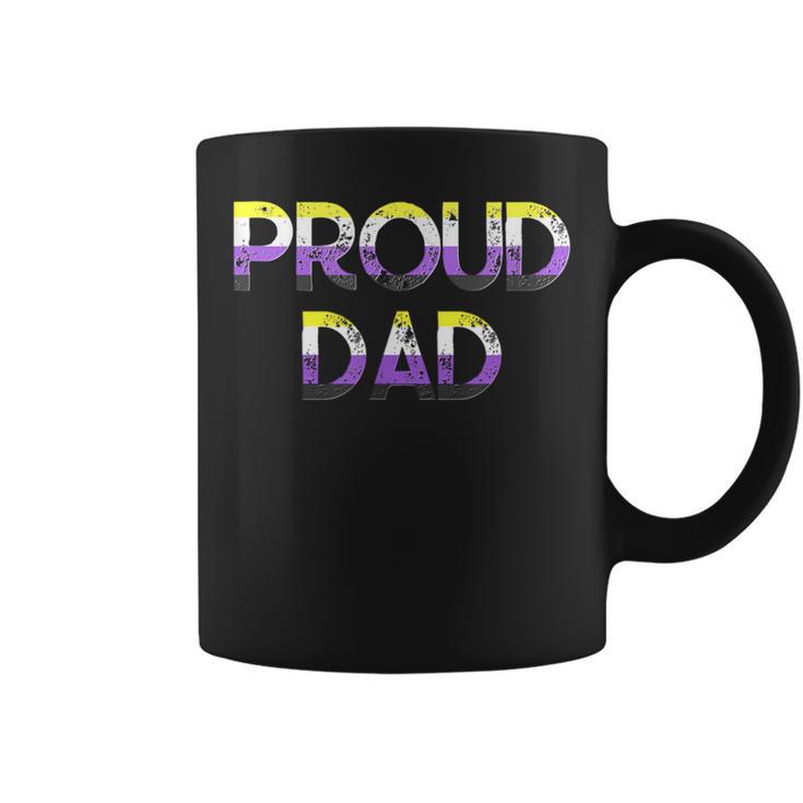 Proud Dad Nonbinary Pride Flag Lgbt Fathers Day Coffee Mug