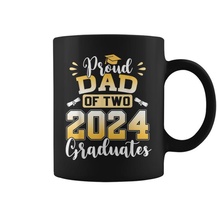 Proud Dad Of Two 2024 Graduates Senior Dad Class Of 2024 Coffee Mug