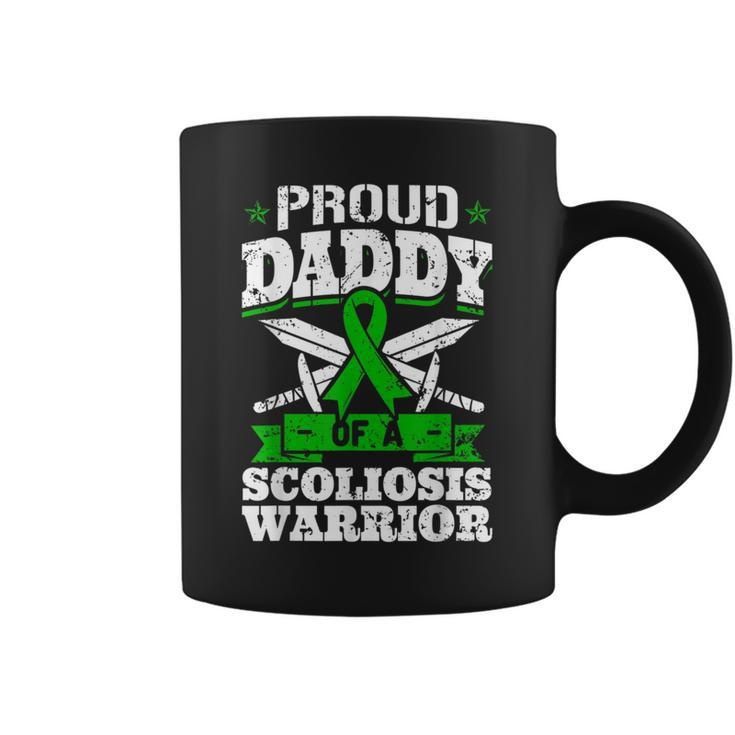 Proud Daddy Of A Scoliosis Warrior Awareness Ribbon Advocate Coffee Mug