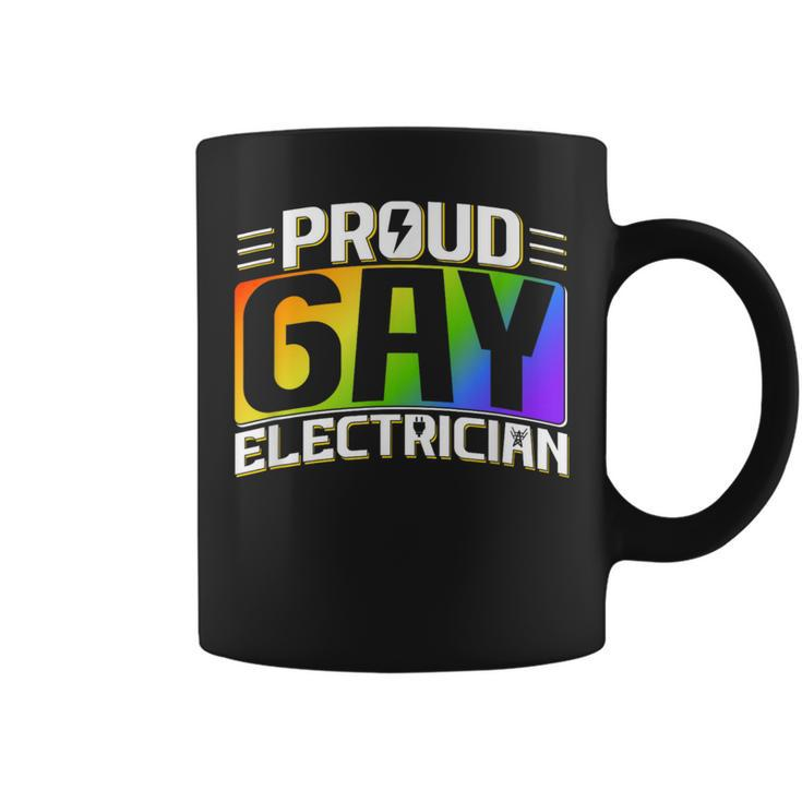 Proud Gay Electrician Lgbt Electrical Lineman Rainbow Pride Coffee Mug