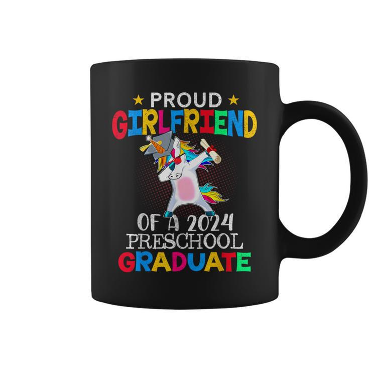Proud Girlfriend Of A 2024 Preschool Graduate Unicorn Dab Coffee Mug